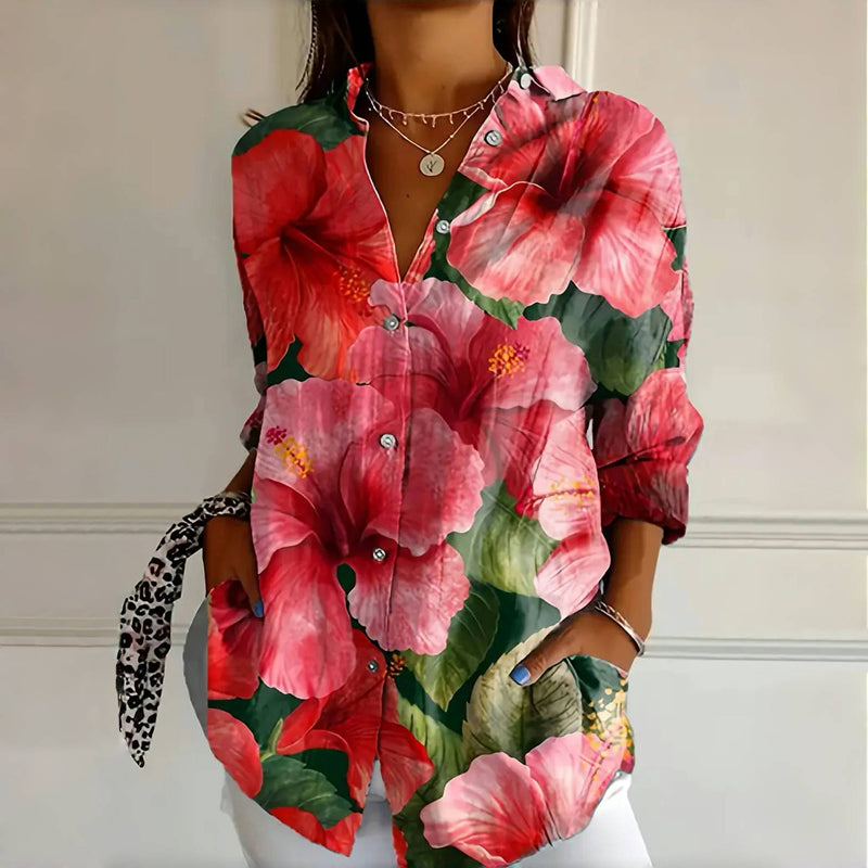 Jessy - Vintage Floral Print Blouse