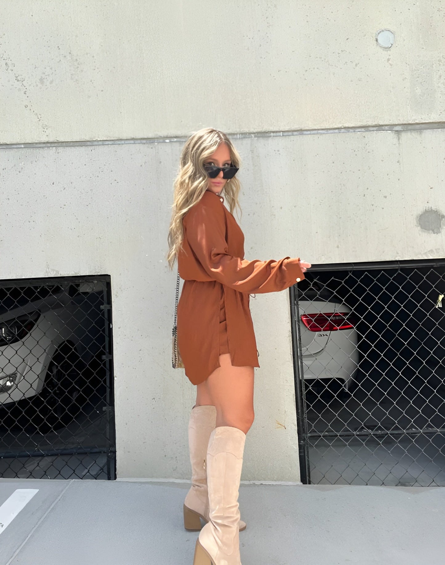 Jessica - Trendy Satin Romper Dress