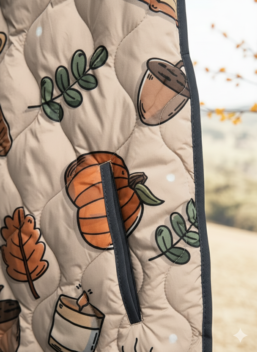 Women's Cozy Autumn Print Quilted Jacket