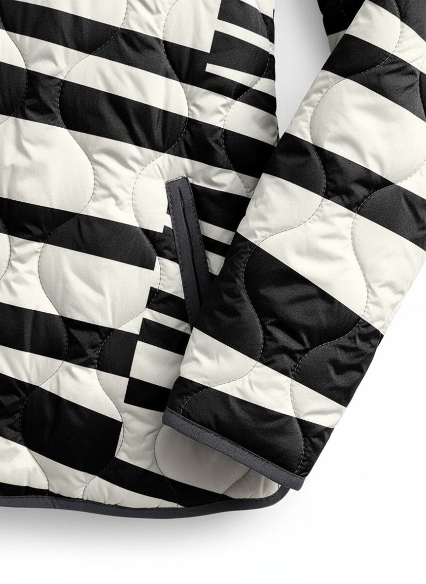 Women's Modern Striped Quilted Jacket
