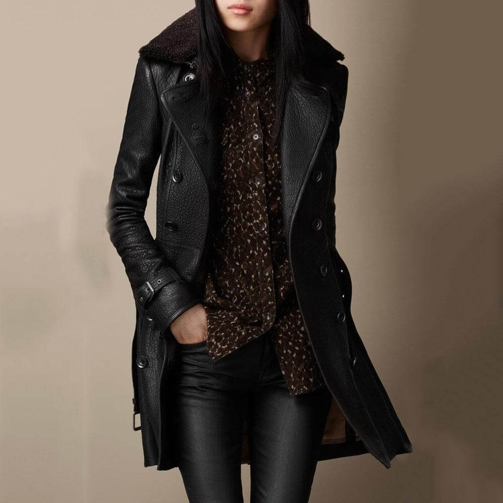 Jane™ - Elegant Leather Coat