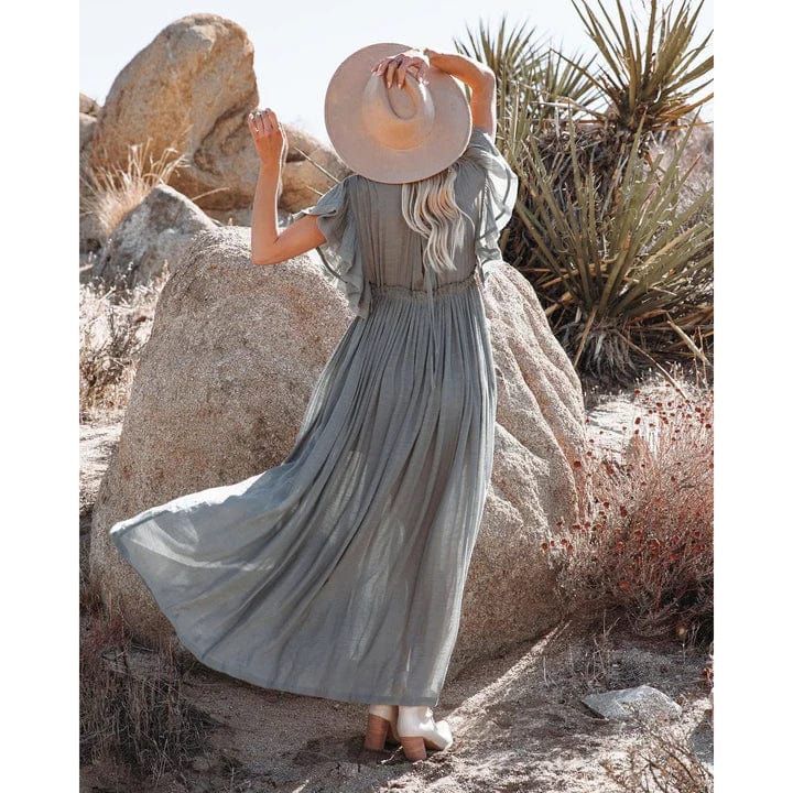 Sara™ Maxi Green/Grey Ibiza Dress