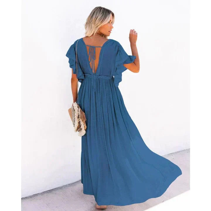 Anouk™ - Maxi Navy Blue Ibiza Beach Dress