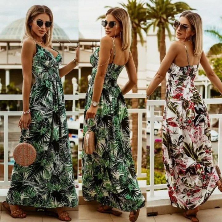 Hattie | Women's Mini Floral Printed Design Ruffle Waistband Commuter Dress