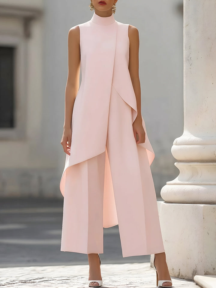Martina | Women's High Neck Top and Wide-Leg Pants Set