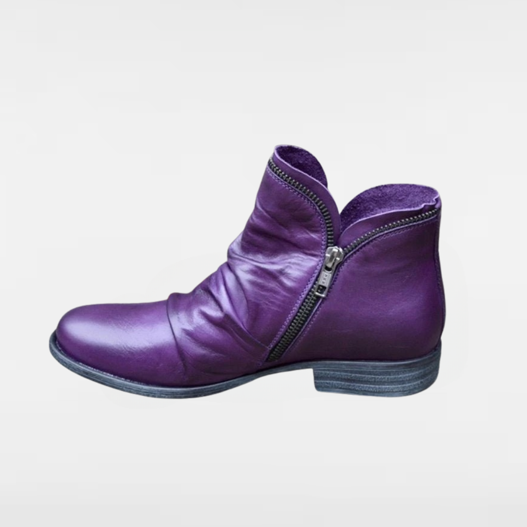 Victoria™ – Leather Boots with Practical Zipper