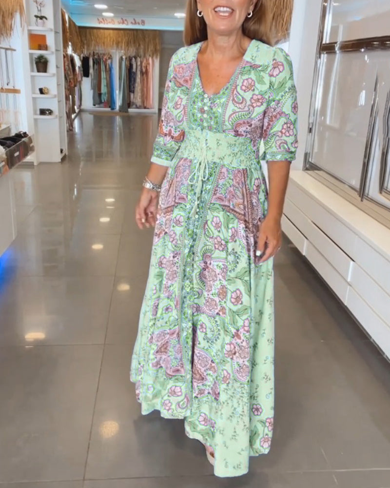 Ruth™ - Elegant Holiday V-Neck Dress