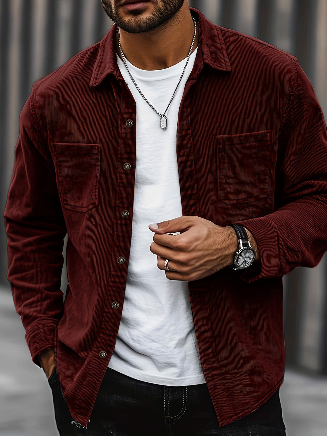 Bryce | Men's Long Sleeve Overshirt with Pockets and Buttons