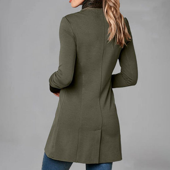 Women's Jacket with Long Sleeves, Stand Collar and Buttons