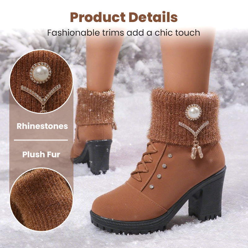 Alana | Women's Chunky Heeled Boots with Zipper