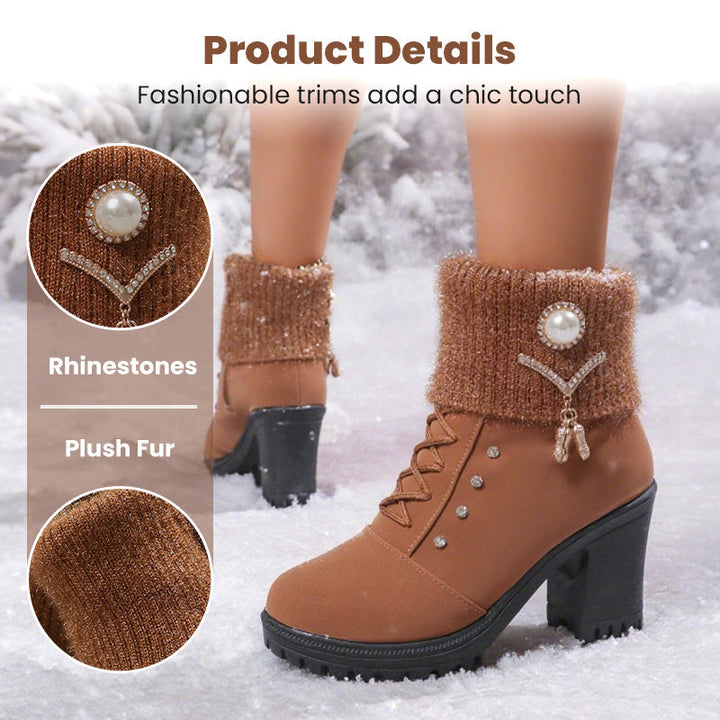 Alana | Women's Chunky Heeled Boots with Zipper
