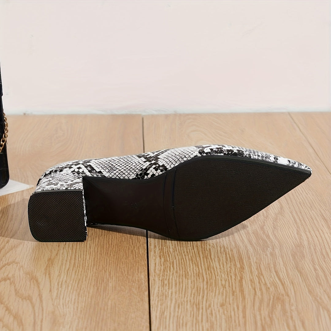 Jayne | Women's Snake Print Pointed-Toe Heels