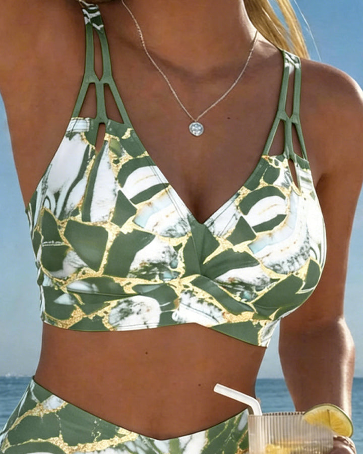 Luna | Women's V-Neck Printed Strap Bikini