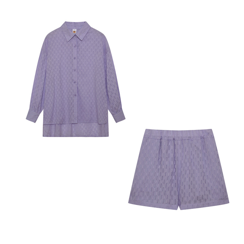 Elizabeth | Women's Breezy Shirt And Shorts Set with Buttons