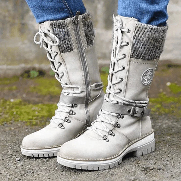 FrostLuxe™ - Waterproof Knee-High Lace-Up Boots