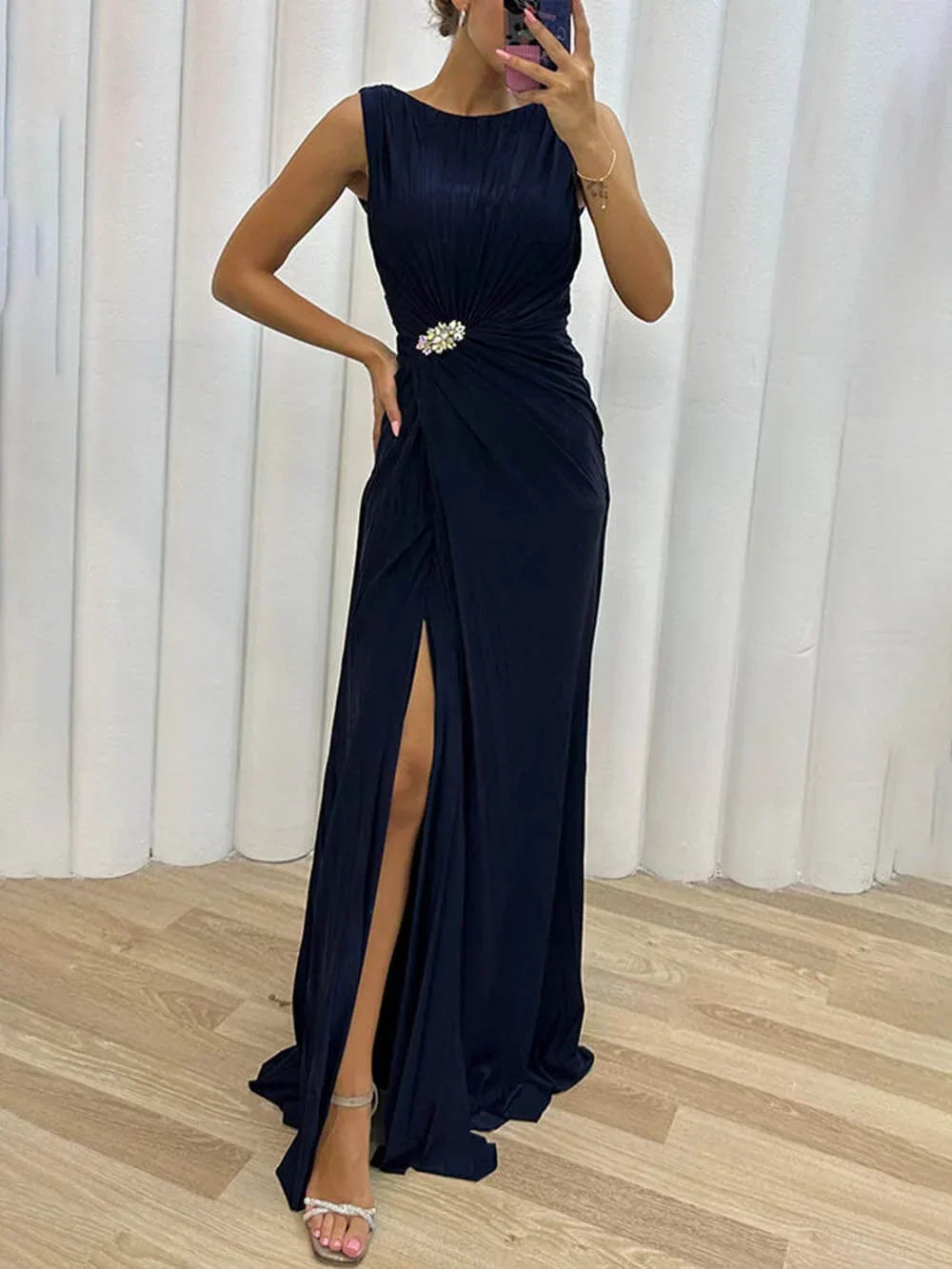 Kendra | Women's Figure Split Maxi Dress with Side Slit