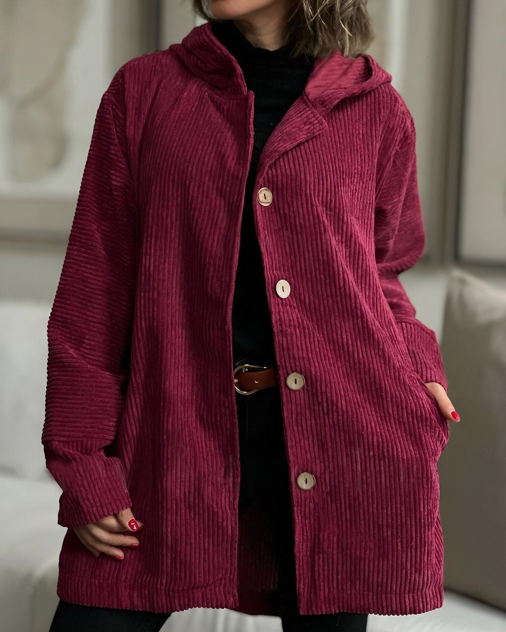Cordia™ - Cozy Corduroy Hooded Jacket