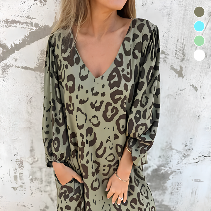 Nala | Safari Chic Leopard Dress with Pockets
