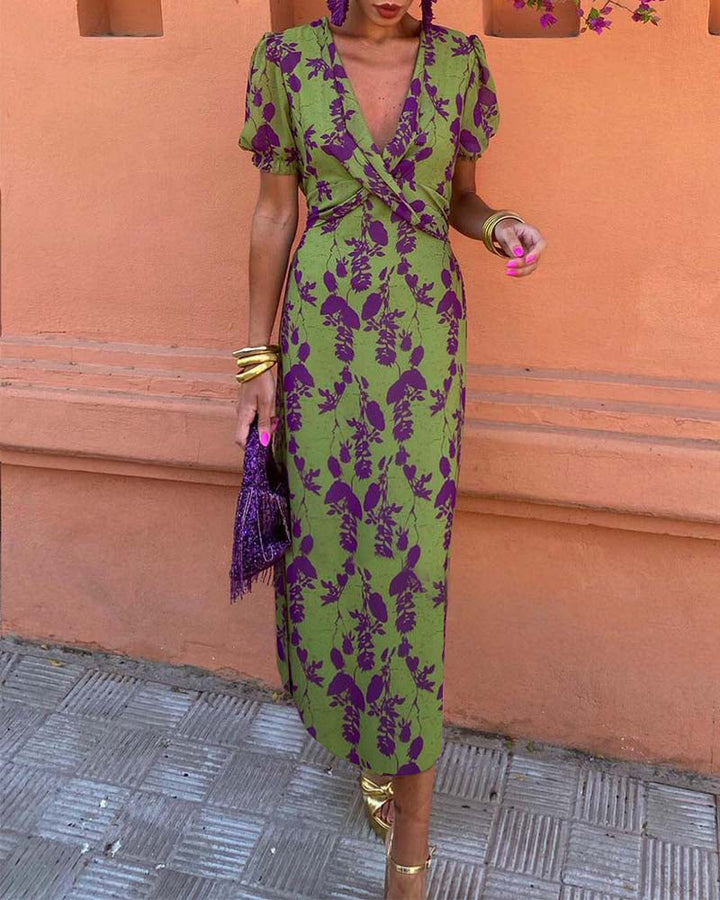 Della | Women's Mini Pleated Floral Print Boho Dress