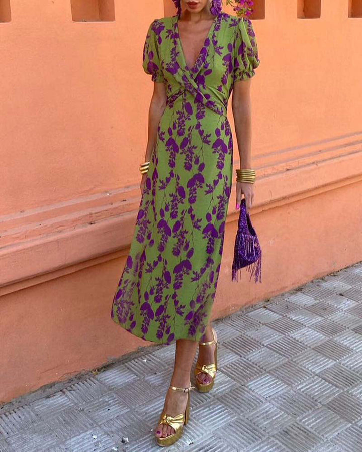 Della | Women's Mini Pleated Floral Print Boho Dress