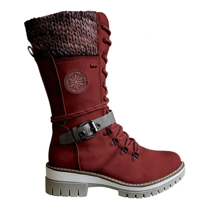 FrostLuxe | Women's Waterproof Knee-High Lace-Up Boots