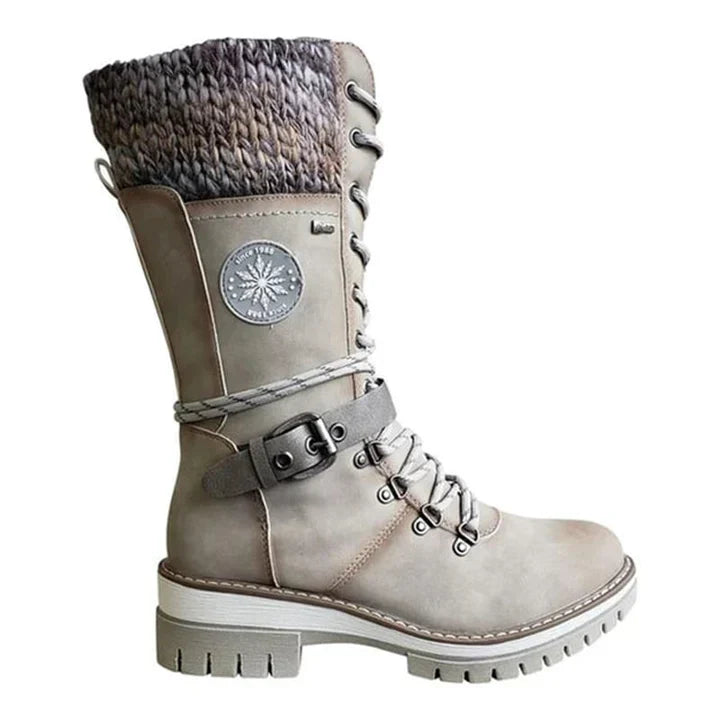 FrostLuxe | Women's Waterproof Knee-High Lace-Up Boots