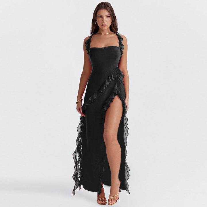 Laurine | Women's Cowl Neck Elegant Maxi Dress with Side Slit