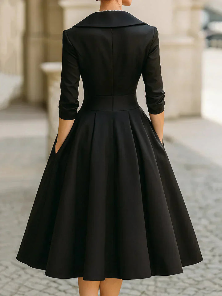 Clara | Women's Tailored Knee-Length Elegant Dress with Pockets