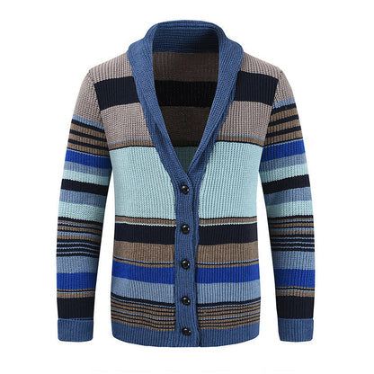James | Men's Striped Cardigan with Buttons