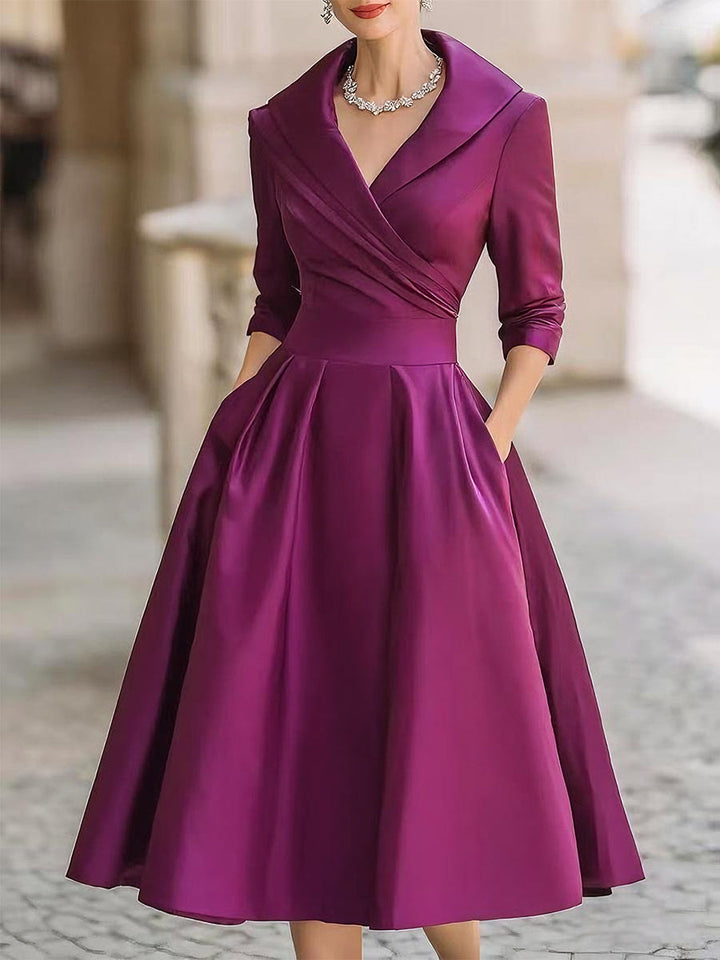 Clara | Women's Tailored Knee-Length Elegant Dress with Pockets
