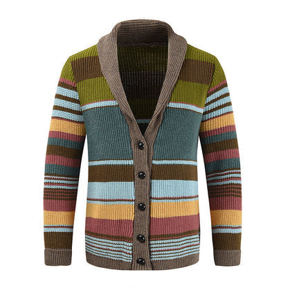 James | Men's Striped Cardigan with Buttons