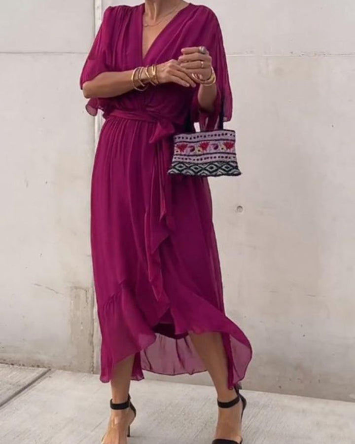 Cristi | Women's Relaxed Mini Flowy Crossed Dress