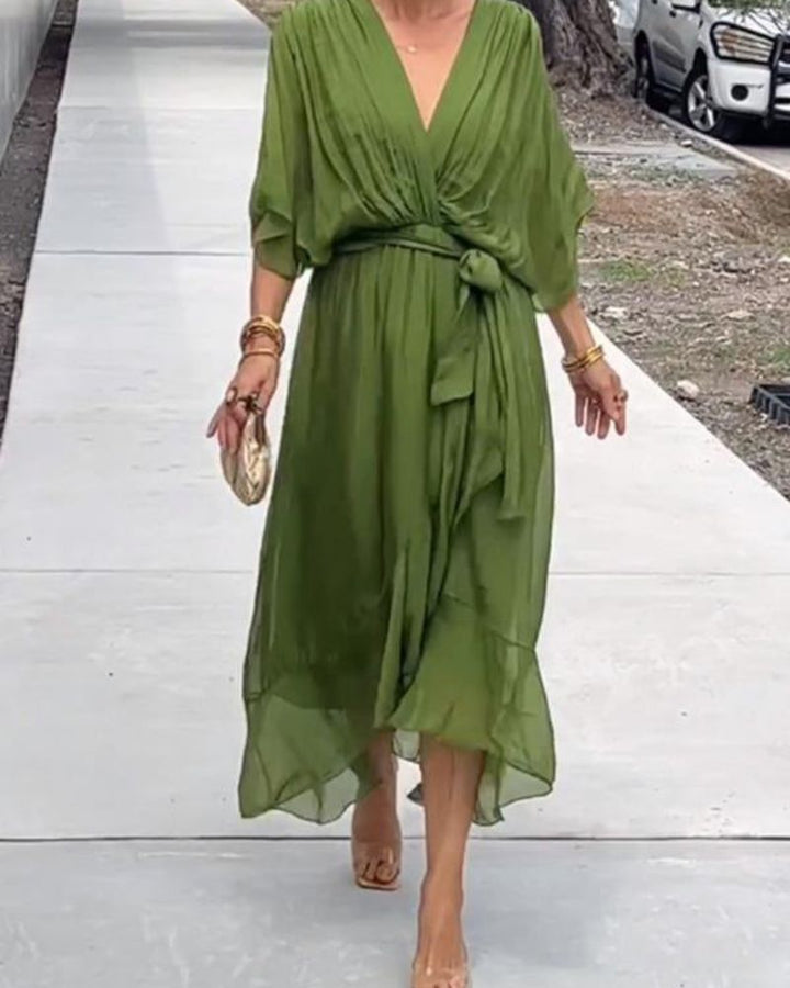 Cristi | Women's Relaxed Mini Flowy Crossed Dress