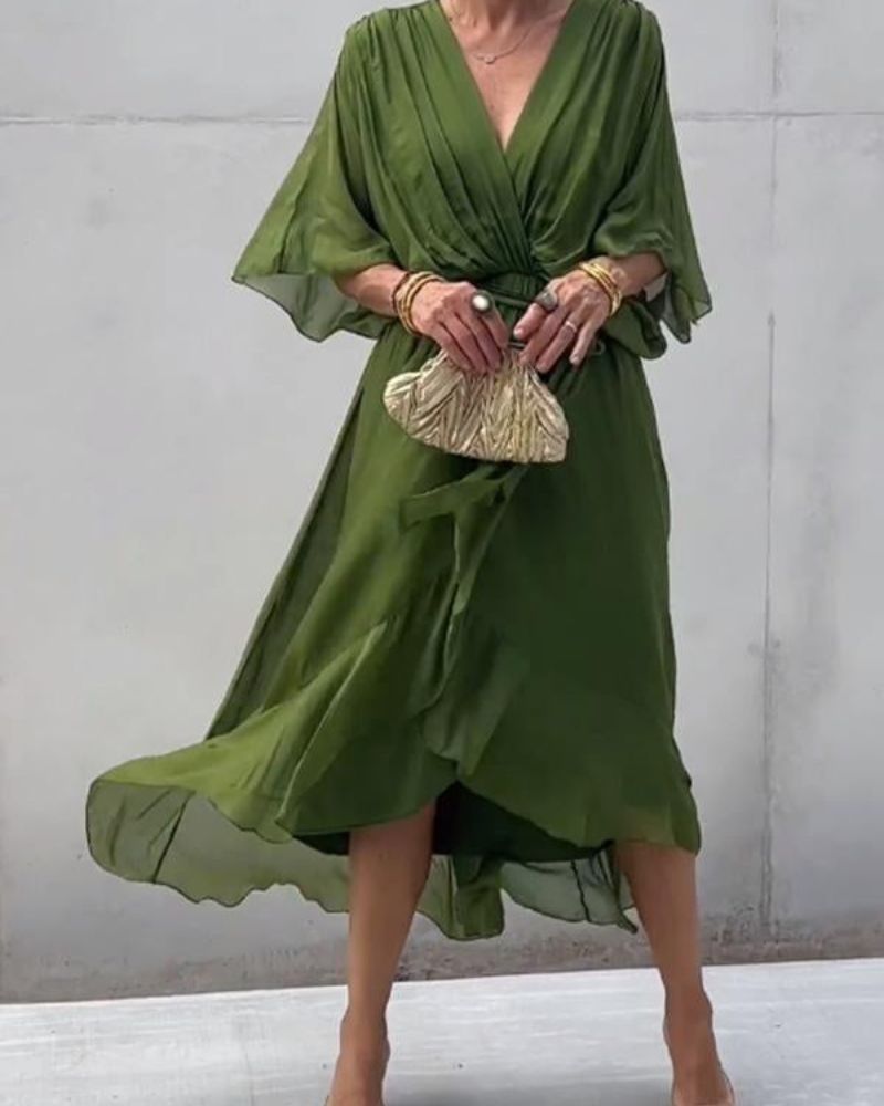 Cristi | Women's Relaxed Mini Flowy Crossed Dress