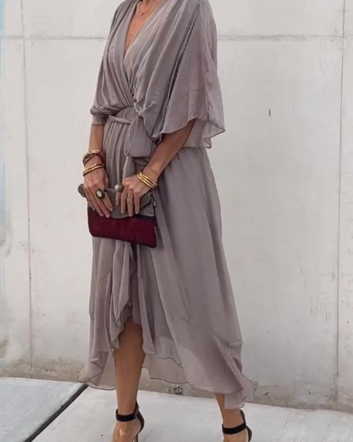 Cristi | Women's Relaxed Mini Flowy Crossed Dress