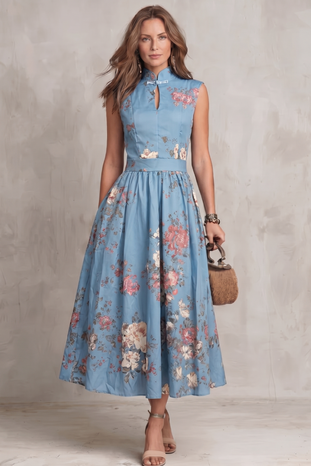 Noirelle | Women's Sleeveless Floral Midi Dress