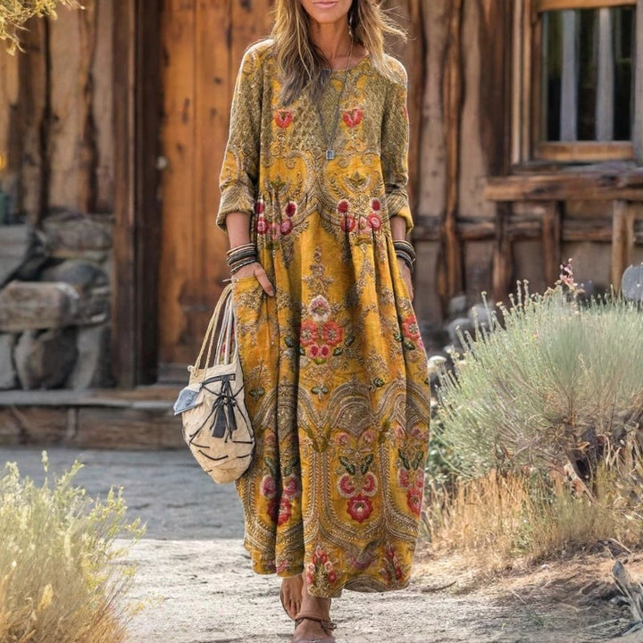Evelyn | Retro-Style Long Sleeve Casual Dress