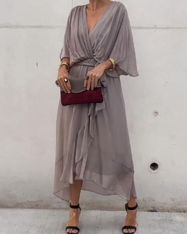 Cristi | Women's Relaxed Mini Flowy Crossed Dress
