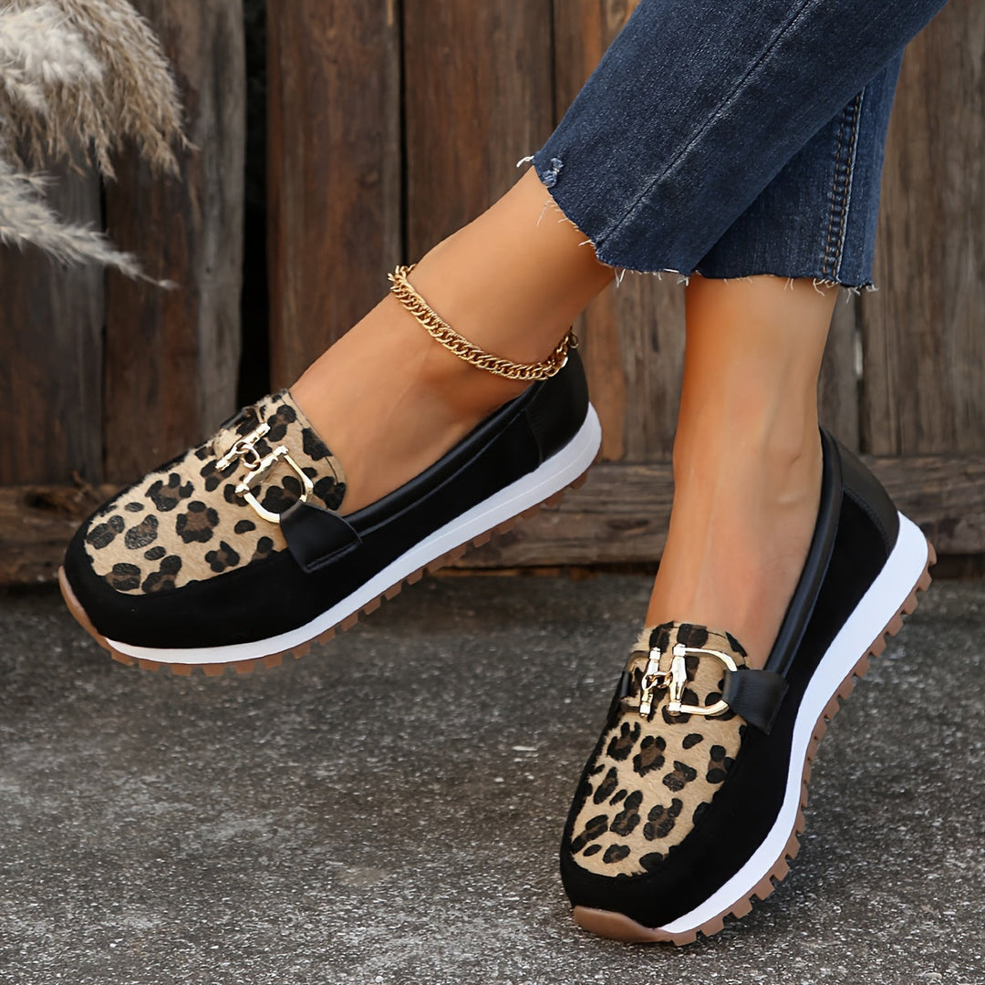 Mindy | Animal Print Cushioned Loafers