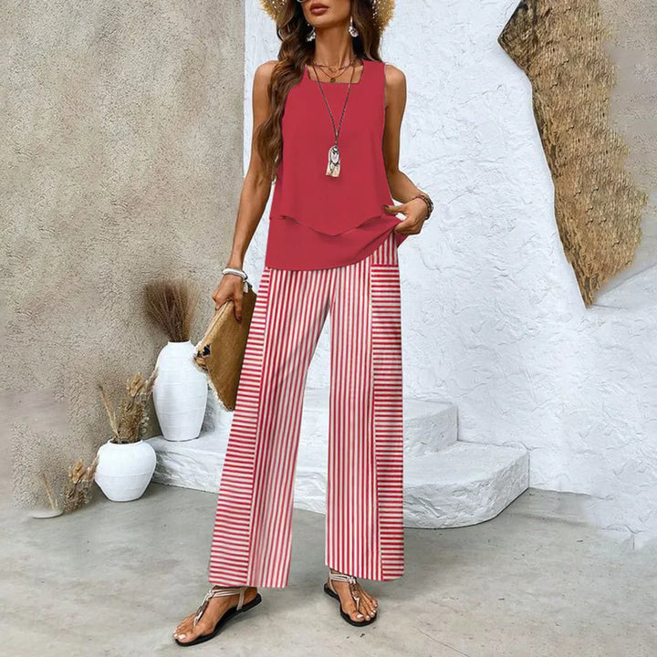 Luna | Women's Sleeveless Square Neck Stylish 2-Piece Summer Set