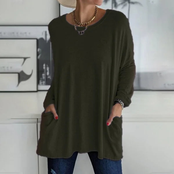 Aelira™ - Relaxed Long Sleeve Top