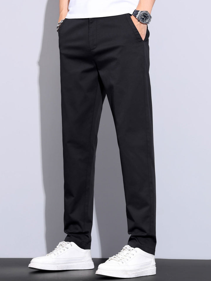 Men's Short Sleeve Zip Polo & Elastic-Waist Straight-Leg Pants Set