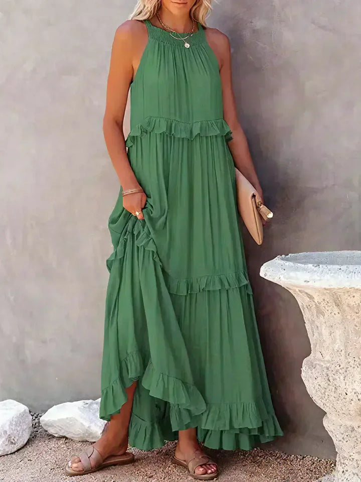 Landry | Women's Mini Chic Ruffle Trim Sleeveless Dress