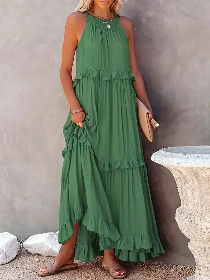 Sarah | Halter Ruffle Maxi Dress (Almost Sold Out)