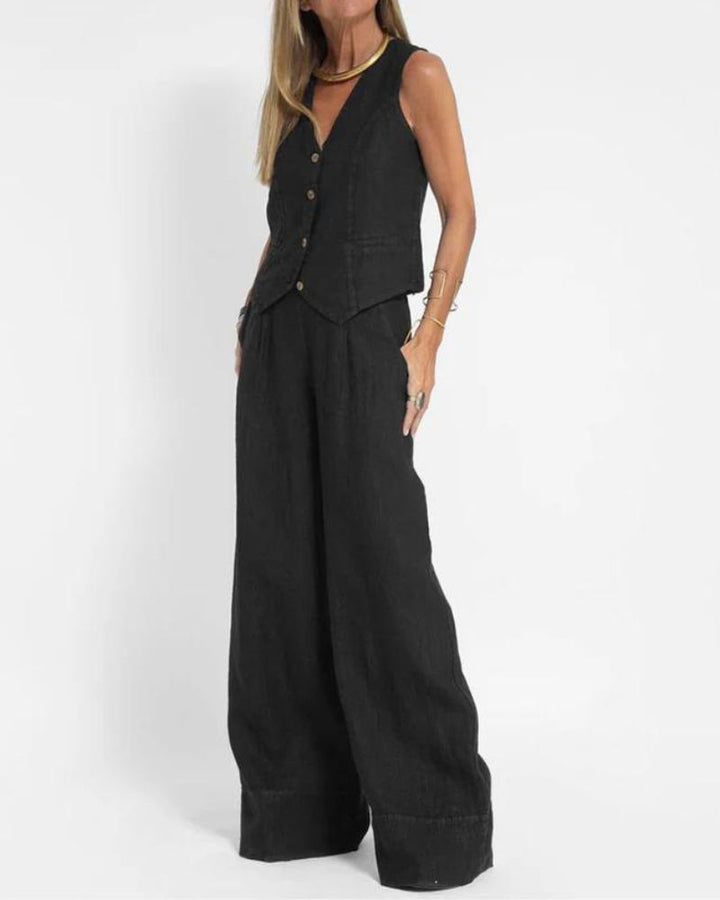 Millie | Women's Chic Sleeveless Vest & Wide-Leg Pants Set