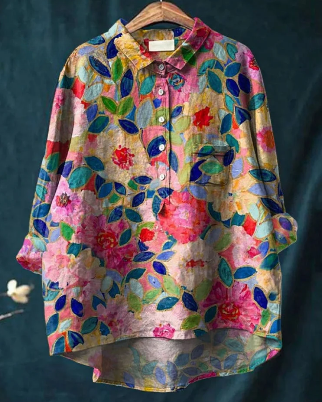 Jaclynn | Floral Shirt with Ruffle