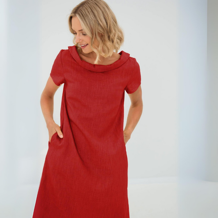 Fenna | Women's Short Sleeve Mini Dress with Pockets