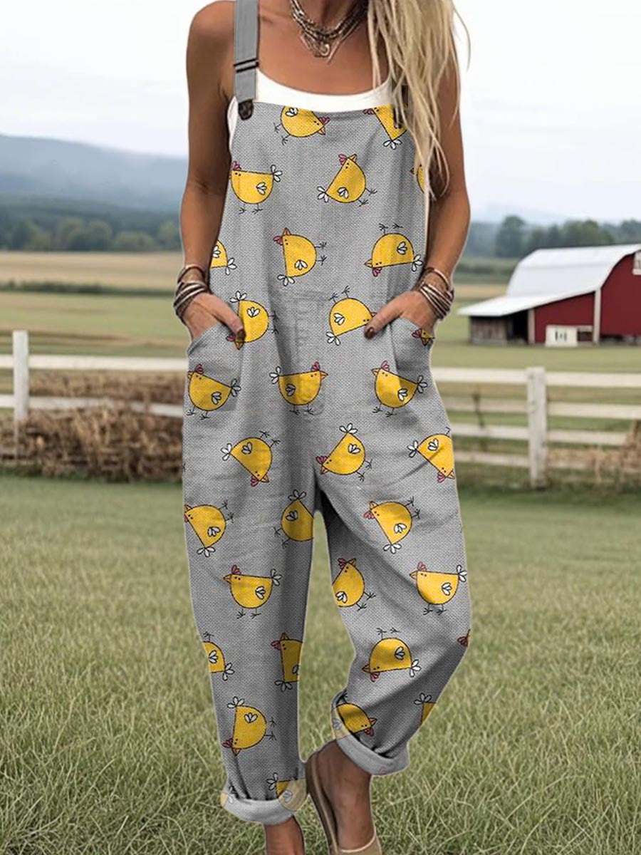 Women's Vintage Wide Leg Jumpsuit - Effortless Style & Comfort