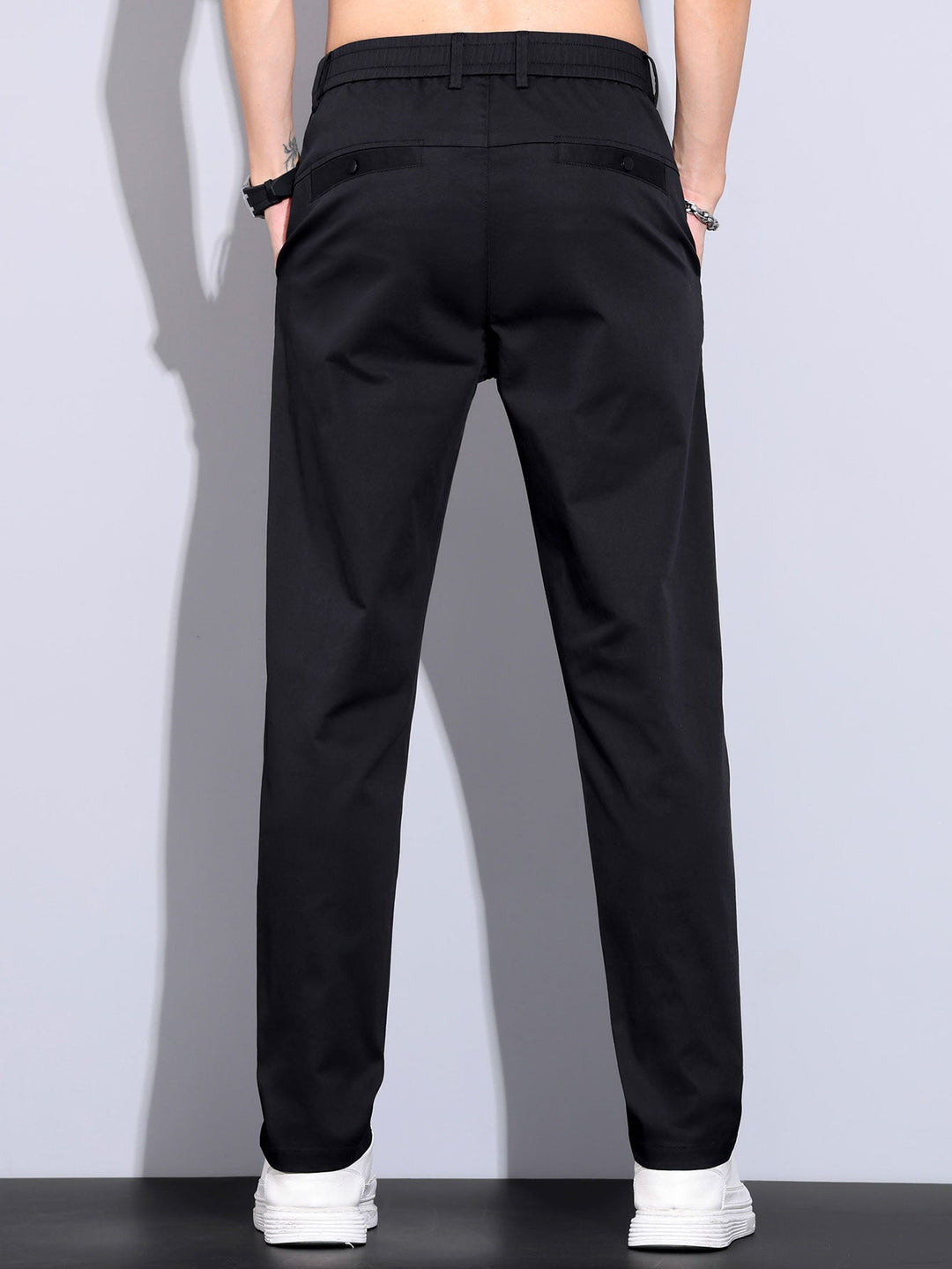 Men's Short Sleeve Zip Polo & Elastic-Waist Straight-Leg Pants Set