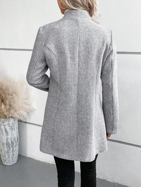 Tanja | Classy Collarless Long Sleeve Outerwear